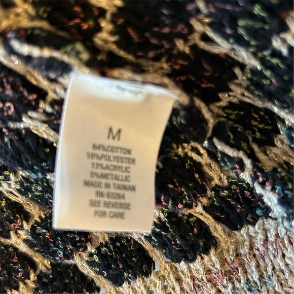 Roz & Ali Women's M Open Front Cardigan with Metallic Threading - Picture 6 of 10